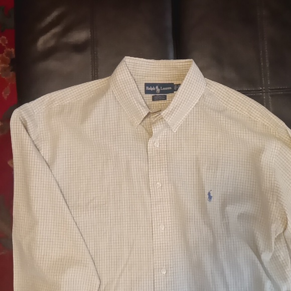 Ralph Lauren Shirt Men's‎ Large Sz 17 -34/35 Gingam Check  Button Down Cotton - Picture 4 of 7